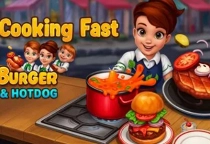 Cooking Fast Burger Hot Dogs
