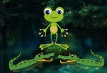 Frog Escape From Crocodile