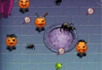 Halloweenkürbis schießen